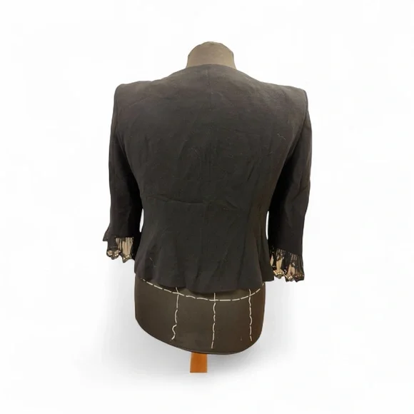 Escada Black Blazer with Lace Accents - Picture 2 of 5